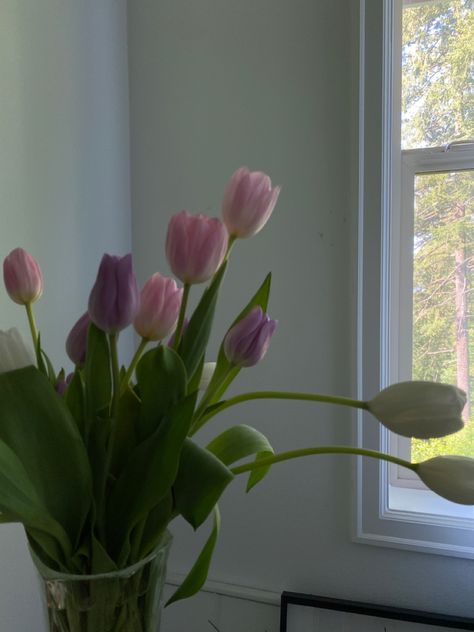 Tulips, vase, spring colors, spring flowers, flowers, bouquet, bouquet of tulips Tulips In A Vase, Tulips In Vase, Sunny Afternoon, Rose Boutique, Pink Tulips, Tulips, Glass Vase, Apartment, Vase