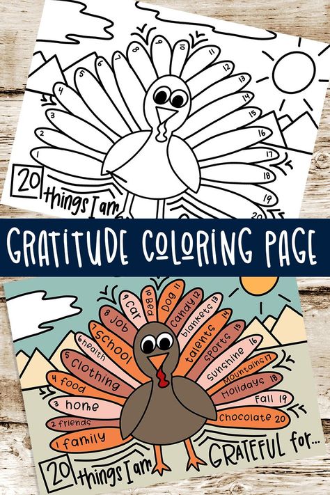 This fun kids Gratitude Coloring Page is a great Thanksgiving idea for kids to help them be grateful and keep them entertained! Ideas for kids at thanksgiving dinner. Coloring pages for thanksgiving. Cute Gratitude challenges for kids. Help kids be thankful with this fun coloring page for kids! #thanksgiving #thankful #grateful Thankful Pie Craft, Thanksgiving Craft Ideas For 5th Graders, Pilgrim Activities For Kids, Fun Thanksgiving Activities For Kids, Thankful Activities For Kids, Gratitude Crafts For Kids, Thanksgiving Day Crafts For Kids, Thankful Turkey Printable, Thanksgiving Placemats Kids