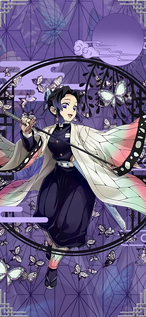 Kimetsu no Yaiba Kocho Wallpaper, Kocho Shinobu, Futurisme Retro, Wallpaper Iphone Disney Princess, Iphone Wallpaper Kawaii, Anime Butterfly, Scenery Background, Shinobu Kocho, Anime Wallpaper Phone