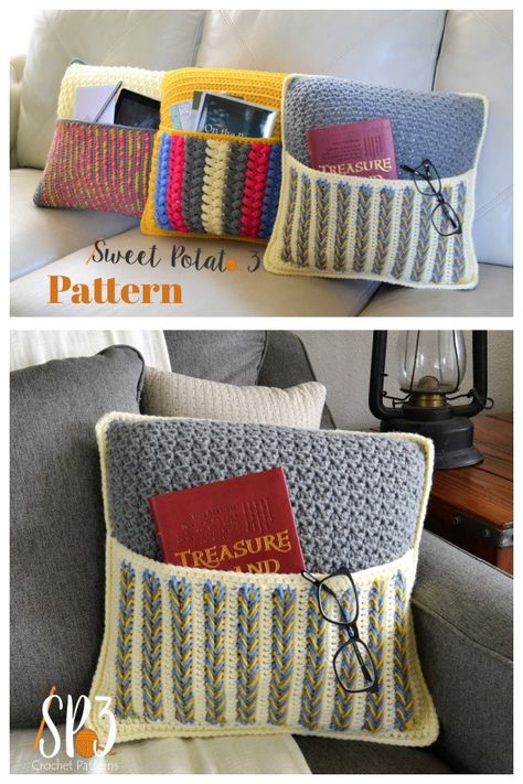 Crochet Cushion Pattern, Crochet Cushion, Crochet Mignon, Crochet Pillow Cover, Crochet Cushion Cover, Pocket Pillow, Crochet Pillow Pattern, Crochet Pillows, Crochet Simple