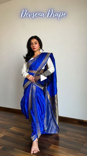 44K views · 3.8K reactions | Devsena Saree Look from Bahubali | Save and send this easy saree tutorial to a saree lover 💙

Pure silk saree of the day- is a stunning and luxurious katan in the most royal blue contoured with enchanting gold resham threads on satin patta borders and rich palla. It’s a 6m long saree so decided to drape it in Devsena style and omg, the outcome is so unreal 💙✨

How to wear saree in Devsena Style-
💙 Choose weightless and easy drape pure silk saree fabrics like katan silk, mulberry silk, mysore silk.
💙 Pick Kanjivaram, Kanchipuram, satin silk and tussar silk if they’re longer than 5.5m.
💙 Pick a contrasting blouse design so your saree highlights well. Refer to pinterest for blouse design ideas.
💙 Follow the above tutorial, keep pinning every time you pleat t Saree Tutorial, Mysore Silk, Katan Silk, Wear Saree, Mysore, Saree Look, Satin Silk, Pure Silk Sarees, Blouse Design