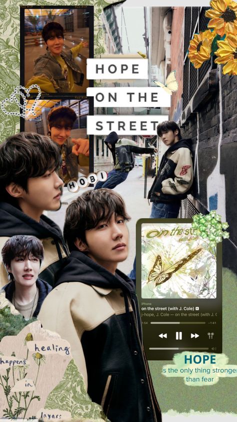 Hope on the streets | #jhope #btsjhope Jhope Collage, Hope On The Street, Bts J Hope, Create Collage, Foto Bts, Creative Play, The Streets, Your Aesthetic, Connect With People