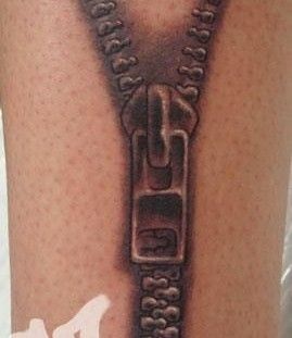 Black and white zip tattoo Zip Tattoo, Zipper Tattoo, Trippy Tattoo, Cobra Tattoo, Chiari Malformation, Muscle Tattoo, Flag Tattoo, Sweet Tattoos, Tattoo Desings