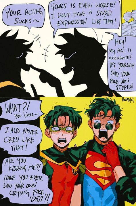 Iwakkï on X: "Imitate each other https://t.co/poc5xZ5uJu" / X Batman Telltale, Superman X Batman, Batfamily Funny, Robin Comics, Superman X, Wayne Family, Univers Dc, Batman Funny, Batman Comic Art