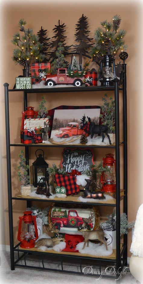 Red Truck Decor, Red Christmas Decor, Red Truck Christmas, Plaid Christmas Decor, Christmas Red Truck, Buffalo Plaid Christmas, Christmas Truck, Farmhouse Christmas Decor, Noel Christmas