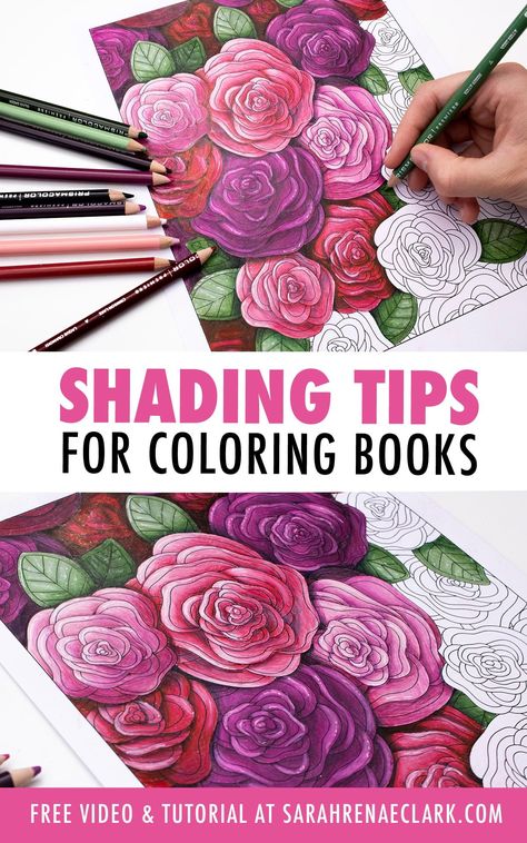 Coloring Shading Techniques, How To Colour In With Pencils, Coloring Bliss Tutorials, Shading Colored Pencils, Color Pencil Shading Techniques, Coloring Book Techniques, How To Shade Colored Pencils, Coloring Pencil Techniques, Coloring Techniques Colored Pencils