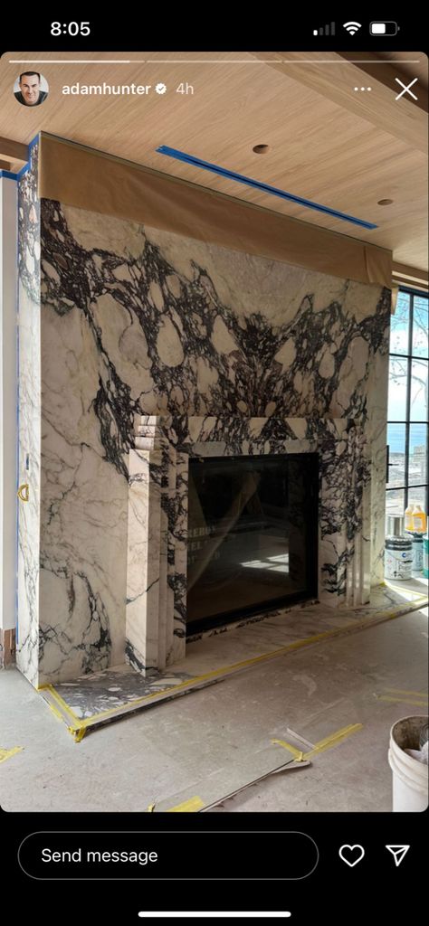 Marble Walls, Fireplace Mantles, Marble Fireplace Surround, Fire Places, Marble Fireplace, Bedroom Fireplace, Home Fireplace, Marble Fireplaces, Fireplace Tile