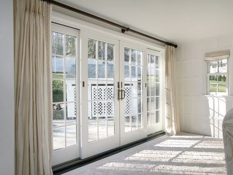 French Doors Vs Aluminium Sliding Doors - Which is Better? Pintu Interior, French Doors Bedroom, Sliding Door Window Treatments, Insulated Drapes, Glass Patio, Sliding French Doors, Door Window Treatments, Aluminium Sliding Doors, French Door Curtains