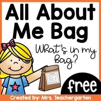 All About Me Bag, Preschool Freebies, Head Start Classroom, All About Me Preschool Theme, Me Preschool Theme, All About Me Crafts, Preschool First Day, Get To Know Your Students, Me Bag