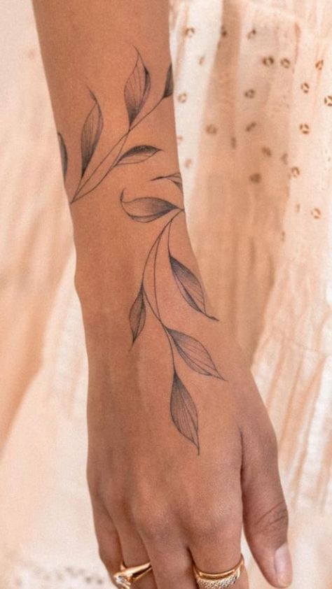 Leaves Tattoo Hand, Leaves Arm Tattoo, Rue Tattoo, Leaf Tattoos For Women, 2024 Changes, Arm Tattos, Wrap Around Wrist Tattoos, Sticker Sleeve, Around Arm Tattoo