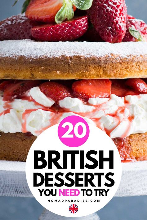 Classic English Desserts, Pub Desserts, English Dessert Recipes, Traditional British Food, Christian Food, British Snacks, British Baking Show Recipes, British Pudding, British Bake Off Recipes