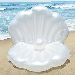 Ariel Halloween Costume, Beach Vacation Accessories, Shell With Pearl, Cool Pool Floats, Giant Clam, Pool Floaties, Inflatable Float, Inflatable Pool Floats, Pool Chairs