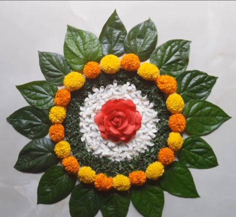 Simple Rangoli Designs Flowers Diwali, Rangoli Ideas Creative Unique, Small Flower Rangoli, Onam 2024, Floral Rangoli, Hinduism Quotes, Pookalam Design, Married Quotes, Simple Flower Rangoli