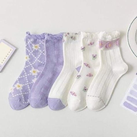 Aesthetic Socks, Pretty Socks, Socks Aesthetic, Kawaii Socks, Sock Outfits, Print Socks, Women Socks, Cute Socks, Baggy Pants