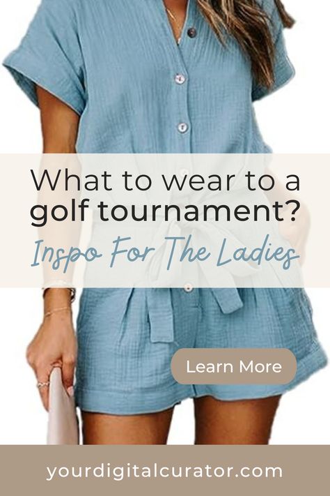 What to wear to golf tournament? Check out these cute outfit ideas! #golftournament #golfoutfits #golfoutfitsforwomen Good Tournament Outfit, Golf Tournament Guest Outfit, Golf Event Outfit Woman, Professional Golf Outfits Women, Us Open Golf Spectator Outfit Women, Gold Tournament Outfit Women, Golf Tournament Outfit Women Spectator What To Wear, Golf Tournament Outfit Spectator Classy, Pga Outfit Women Spectator