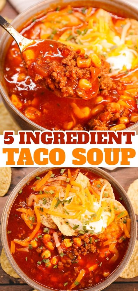 Taco Beef Soup Recipe, Taco Rice Soup Ground Beef, Taco Soup Easy Simple, 5 Ingredient Taco Soup, Beefy Taco Soup, Taco Soup Recipe Easy With Rotel, Leftover Taco Meat Soup, Easy Taco Soup Recipe Ground Beef, Original Taco Soup Recipe