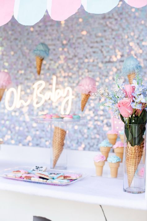 #whatsthescoop #gendereveal #baby #babyshower #partyideas #caketable #prettyparty #itsaboy #icecream #icreamparlor #diy #balloonicecreamcone #ohbaby Ice Cream Gender Reveal Centerpieces, Whats The Scoop Gender Reveal Backdrop, Whats The Scoop Gender Reveal Decor, Gender Reveal Ice Cream Theme, What’s The Scoop Gender Reveal Diy, Ice Cream Baby Shower Ideas, Disney Cars Theme Birthday Party, Gender Reveal Dessert Table, Scoop Gender Reveal