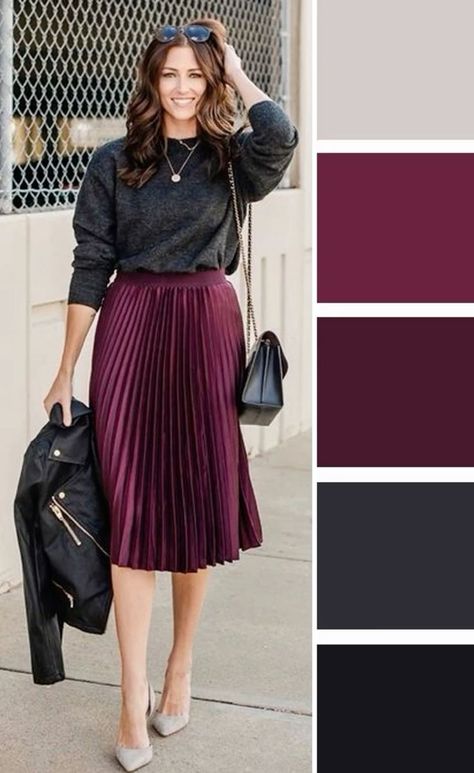 Jewel Tone Outfits Fall, Jewel Tone Outfits Casual, Winter Palette Outfits, Fall Color Outfits, Deep Winter Colors, Colour Combinations Fashion, Burgundy Outfit, Color Combos Outfit, Winter Color Palette