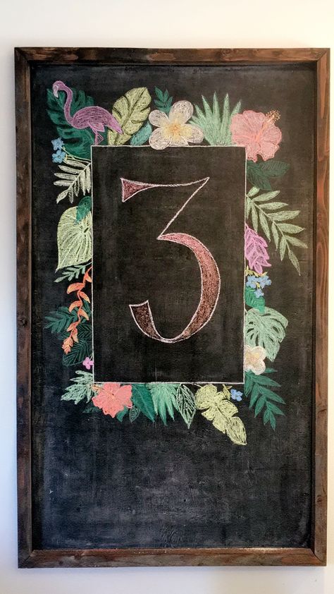 Tropical design Tropical Chalkboard Art, Tropical Design, Chalkboard Art, Kids Club, Custom Artwork, Diner, Chalkboard, Chalk, Arts And Crafts