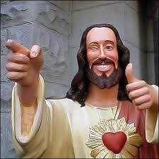 Quotes Cringe, Buddy Christ, Cool Jesus, Jesus Meme, Funny Happy Birthday Song, Jesus Memes, Jesus Funny, Happy Birthday Song, Jim Caviezel