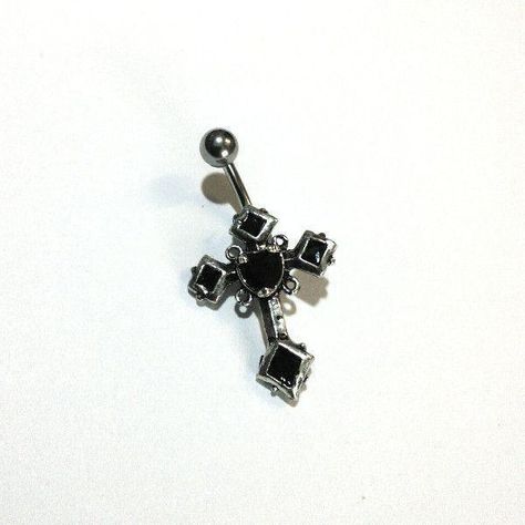 Steel Cross With Black Crystals Belly Navel Barbell Belly Piercing Cross, Black Belly Ring, Black Belly Piercing, Cross Belly Ring, Cross Belly Piercing, Gothic Belly Button Piercing, Cross Belly Button Piercing, Black Belly Button Piercing, Goth Belly Button Piercing