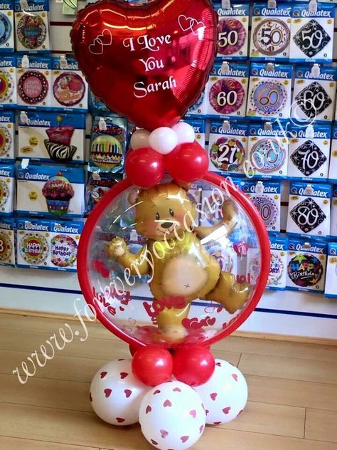 Valentines Balloons Valentines Balloons Decorations, Valentines Balloons Bouquet, Stuffed Balloons, Balloon Gifts, Balloon Business, Balloon Bouquet Diy, Mothers Day Balloons, Deco Ballon, Qualatex Balloons