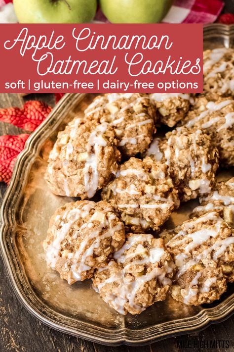 Dairy Free Fall Dessert, Apple Cinnamon Oatmeal Cookies, Cinnamon Oatmeal Cookies, Kingdom Fanart, Gluten Free Oatmeal Cookies, Gluten Free Dairy Free Dessert, Fall Cookie Recipes, Apple Cinnamon Oatmeal, Kingdom City