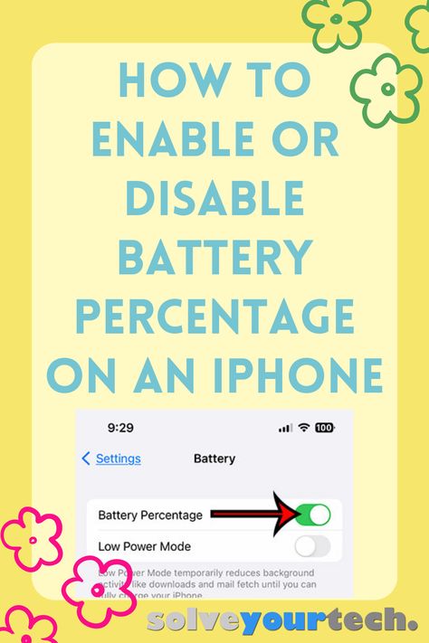 how to Enable or Disable Battery Percentage on an iPhone 13 Battery Percentage, Battery Icon, Iphone Battery, Battery Charge, Simple Icon, Iphone 9, Iphone Screen, Inside Me, My Iphone