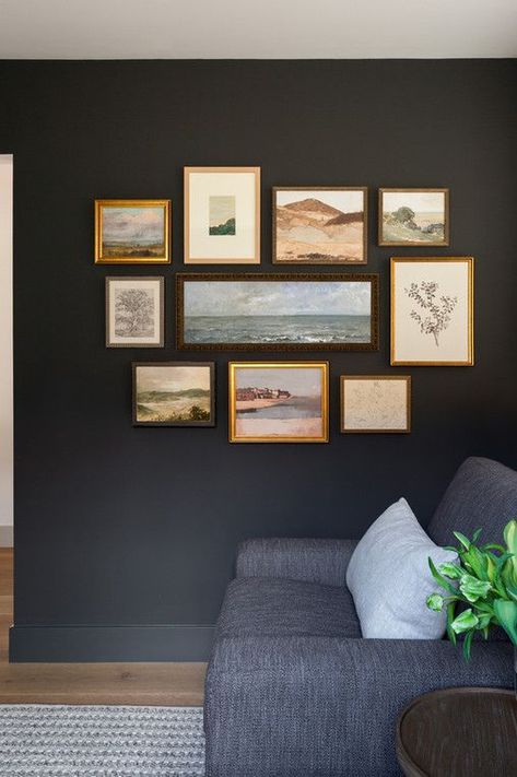 This asymmetric gallery wall provides playful movement on this living room accent wall. Design by:  Lindsey Brooke Design #kirkendalldesign #interiordesign #tulsadesign #luxurydesign #luxuryinteriors #gallerywall Asymmetrical Living Room, Light And Bright Home, Neoclassical Living Room, California Movie, Wall In Living Room, Room Wall Design, Living Room Accent Wall, Accent Wall Design, Living Room Wall Designs