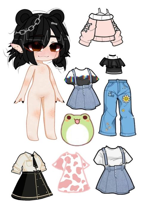 Gacha Nox, Easy Disney Drawings, Paper Doll Printable Templates, Gacha Clothes, Paper Clothes, Paper Dolls Clothing, Paper Dolls Diy, Hello Kitty Crafts, Baby Printables