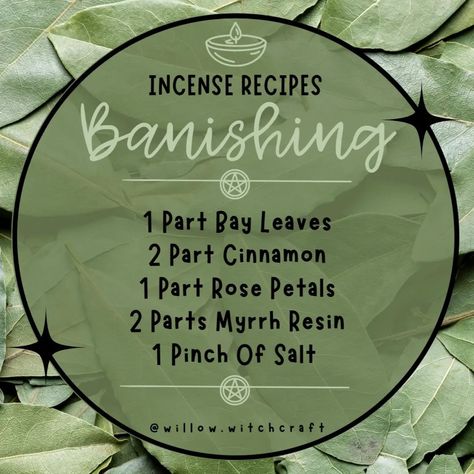 Incense Recipes ~ Banishing You don't always need to buy incense sticks. The beauty of loose incense is that you can add whatever you like. These recipes today are just ideas. Base recipes. You can add or take away whichever you like. The important thing to remember is that it has to be personal to you. Loose incense can be burned over a coal disc or an oil burner. #todaysposts ##topicoftheday #incense #looseincense #looseincenseblends #incenserecipes #banishing #banishingincenseblend Magick Recipes, Witch 101, Native Spirituality, Incense Recipes, How To Make Incense, Witch Woman, Incense Blends, Divination Witch, Goddess Magick