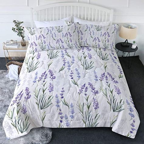 Lavender Plant Bedroom, Botanical Comforter, Cozy Rustic Decor, Target Bedding, Marble Room, Lavender Print, Bedding Comforter, Flower Bedding, Lightweight Bedding