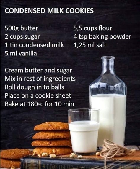 Condensed Milk Biscuits, 100 Cookies Recipe, Easy Tart Recipes, Condensed Milk Cookies, Milk Biscuits, Chocolate Cake Recipe Moist, Lemon Cookies Recipes, Quick Dessert Recipes, Condensed Milk Recipes