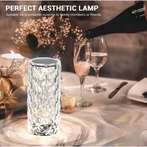 BGFHome Crystal Table Lamp RGB Color Changing Night Light ，Romantic LED Rose Diamond Touch Lamps for Living Room Housewarming Gift✨ Diwali Gift Items, Crystal Table Lamp, Diwali Lights, Mood Lamps, Romantic Surprise, Crystal Table, Crystal Table Lamps, Cool Lamps, Dinner Decoration