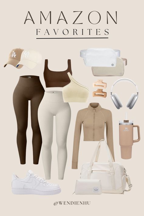 Fitness Neutral Aesthetic, Cream Workout Set, Cream Colored Leggings Outfit, Beige Gym Outfit, Beige Workout Outfit, Cream And Brown Outfits For Women, Neutral Activewear Aesthetic, Neutral Workout Aesthetic, Beige Workout Aesthetic