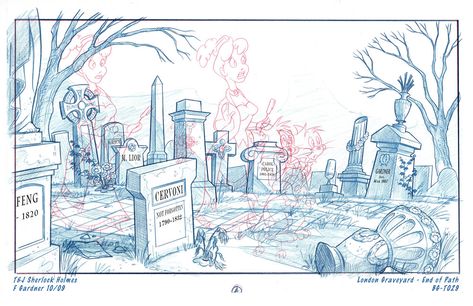 London Graveyard, Graveyard Concept Art, Graveyard Sketch, Graveyard Illustration, Graveyard Drawing, Lady Lazarus, Carnival Row, Perspective Architecture, Landscape References