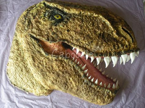 T-Rex cake from The Whole Cake and Caboodle #cake Trex Cake, Cupcakes Princesas, Jurassic World Cake, Jurassic Birthday, Pinterest Mom, T Rex Cake, Jurassic Park T Rex, Jurassic Park Birthday, Dino Cake