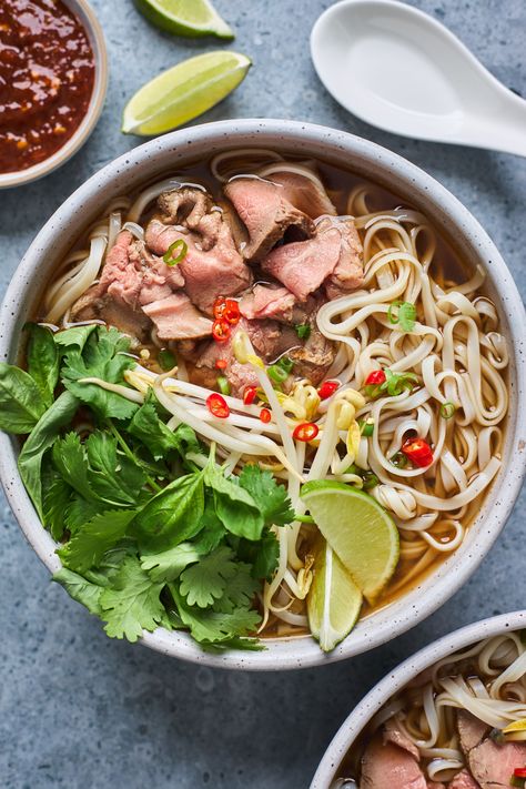 Pho Noodle Soup Recipe, Bowl Of Pho, Pho Noodle Soup, How To Make Pho, Pho Noodles, Vietnamese Pho, Pho Soup, Pho Recipe, Pizza Logo