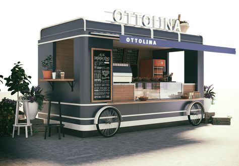 food truck design for ottolina cafe shop, it looks yami yami, can't waitting Container Coffee Shop, Coffee Food Truck, Gerobak Dorong, Yami Yami, Mobile Coffee Shop, Mobile Food Cart, Mobile Food Trucks, Trendy Food, Food Cart Design