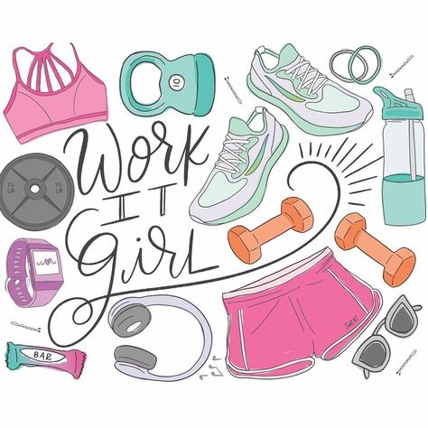 Fitness Board Ideas, Fitness Cover Photo, Workout Stickers Printable, Workout Icon Aesthetic, Workout Doodles, Workout Drawings, Health Widget, Fitness Journal Cover, Fitness Doodles