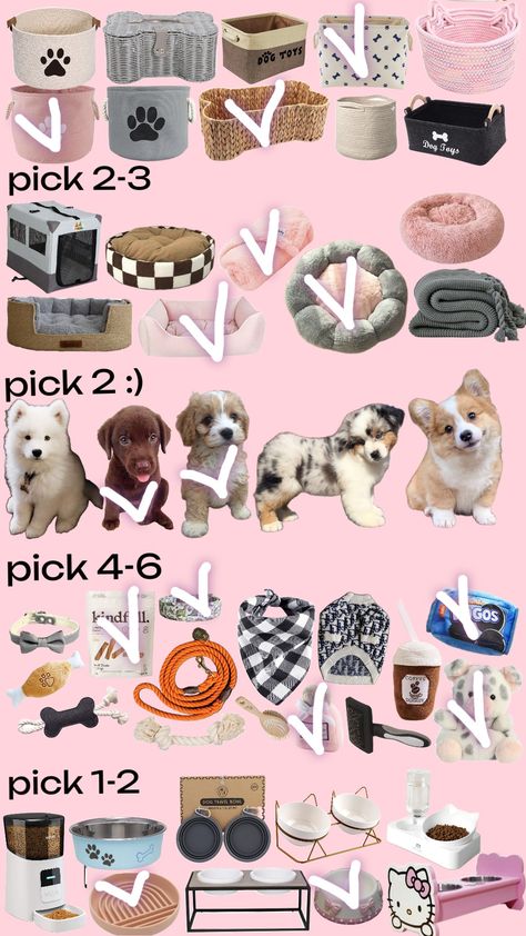 doggie basketsss #dog #pick #chooseurown Dreams Aesthetic, New Puppy Checklist, Puppy Checklist, Craft Market Display, Cute Small Dogs, Dog Essentials, Puppy Stuff, Puppy Supplies, Pinterest Ideas