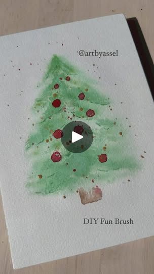 43K views · 10K reactions | ✨ ✨ DIY Fun Brush for Christmas Tree Art! ✨ ✨

Don’t have a special brush? No worries! Let’s make one together:

1. Grab a regular brush and a bobby pin.

2. Attach the bobby pin to the brush tip, spreading the bristles a bit—instant texture brush! 🌟

3. Now, gently tap on the wet surface of your watercolor paper to create a textured effect.

4. Add some ornaments and decorations to your tree! 🎄

And just like that, your festive watercolor Christmas tree is ready! ✨
•
•
•
•
•
•
•
•
•
•
•
•
•
•
•
•
#watercolortutorial #diyarttools #christmastreeart #watercolortechniques #holidayartideas #artforkids #funpaintingideas #watercolorchristmas #creativebrushes #festiveart | Assel Jaffee