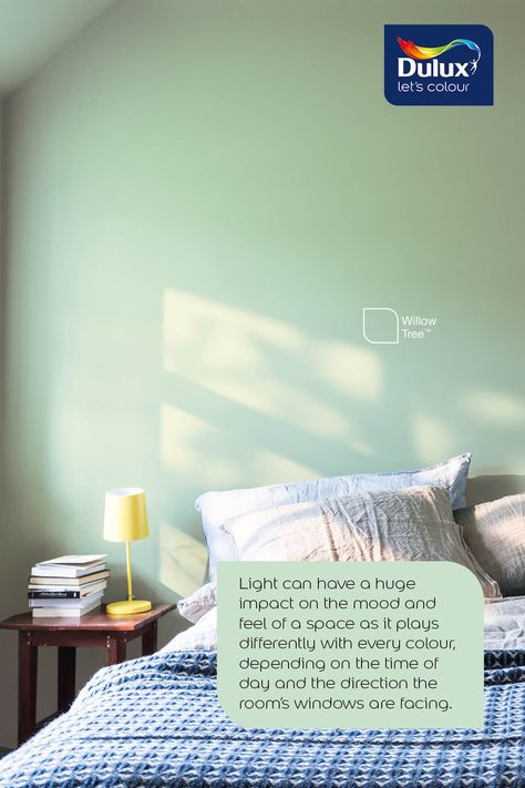 Dulux Willow Tree Bedrooms, Dulux Colour Schemes Bedrooms, Mint Green Bedroom Walls, Colour Scheme Bedroom, Pale Green Bedroom, Dulux Willow Tree, Pale Green Bedrooms, Dulux Colour Schemes, Nursery Colours