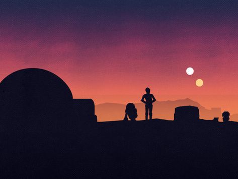 Binary Sunset Wallpaper, Tatooine Sunset, Star Wars Mural, Binary Sunset, Star Wars Painting, Star Wars Room, Star Wars Love, Star Wars Tattoo, Whatsapp Wallpaper