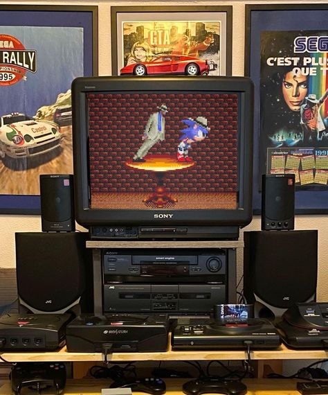 @brycecorp on Instagram: “#moonwalker #sonicthehedgehog #michaeljackson #segamegadrive” Crt Tv, Sega Mega Drive, Video Game Systems, Retro Room, Thomas Shelby, Retro Game, Game System, Game Play, Pink Sky