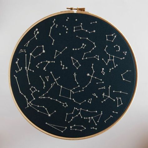 Constellation Embroidery, Etsy Embroidery, Embroidered Hoop, Star Chart, Art Embroidery, 자수 디자인, Embroidery Hoop Art, Personalized Embroidered, Embroidery Inspiration