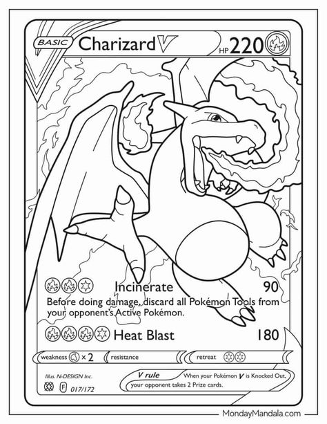 Pokemon Card Template, Pokemon Coloring Sheets, Pikachu Coloring Page, Pokemon Painting, Pokemon Craft, Pokemon Charizard, Adult Colouring Printables, Pokemon Coloring Pages, Pokemon Coloring