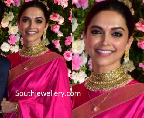 Deepika Padukone in antique gold jewellery photo Antique Gold Jewellery, Jewellery Photo, Jewelry Necklace Simple, Graff Diamonds, Wedding Jewelery, Indian Bridal Sarees, Choker Necklace Designs, Antique Gold Jewelry Indian, Choker Designs