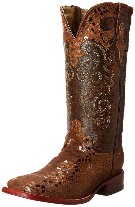 Ferrini Women's Country Glam Western Boot * For more information, visit image link. Glam Western, Country Glam, 2 Block, Square Toe Boots, Western Boot, Womens Mid Calf Boots, Toe Boots, Leather Boot, Calf Boots