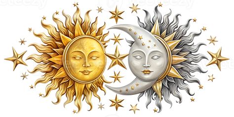 Sun And Moon Art, Celestial Design, The Sun And Moon, Tree Saw, Wedding People, Heart Tree, Cityscape Photos, Logo Banners, Nature Backgrounds